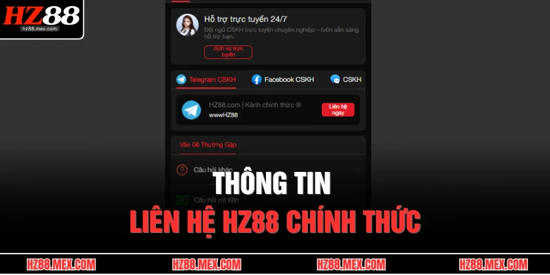 Thông tin liên hệ HZ88 chính thức